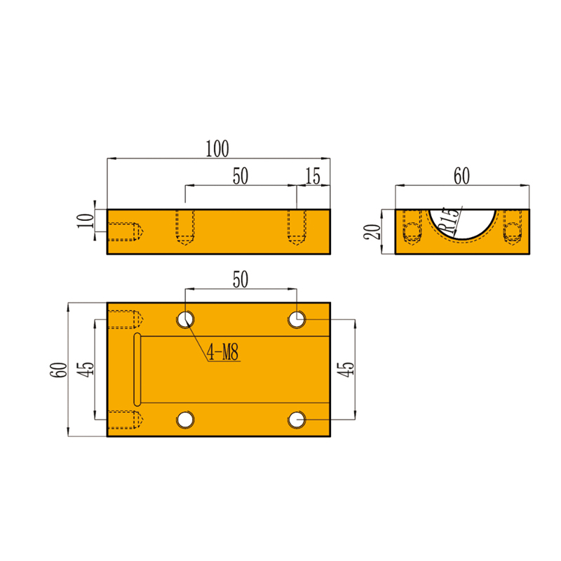 Abrazadera semicircular de latón Bent-Link Ø30